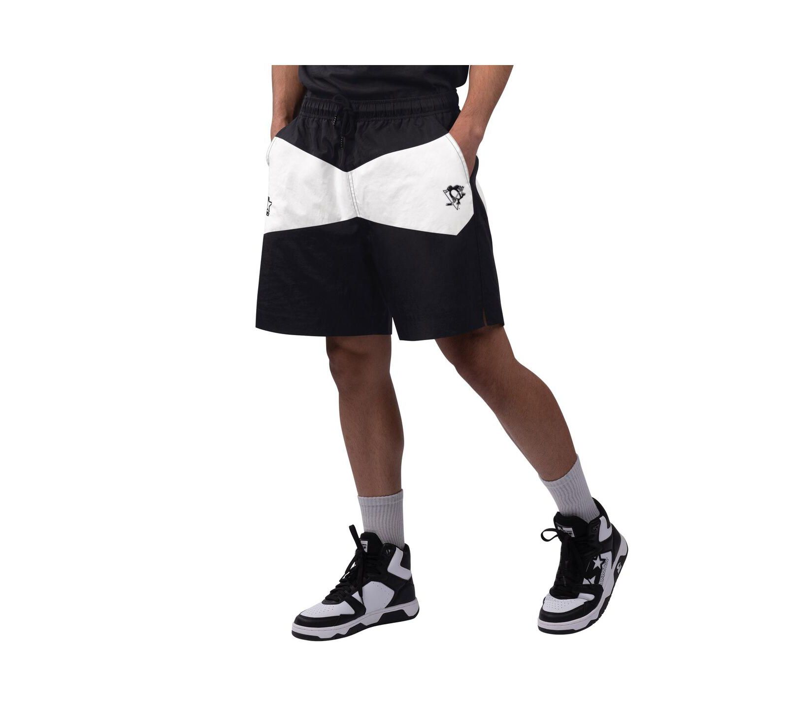 Starter Men's x NHL Black Ice Black/White Pittsburgh Penguins Linechange Shorts