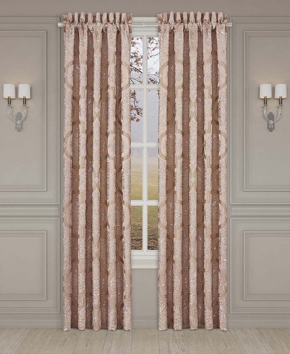J Queen New York Rosewater Window Panel Pair, 50" x 95"