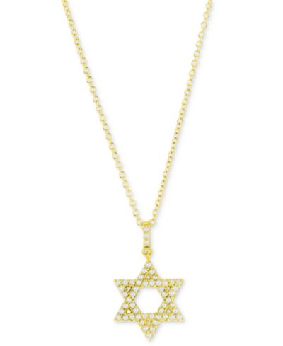 Подвеска Macy's Diamond Star of David в 14k White or Yellow Gold