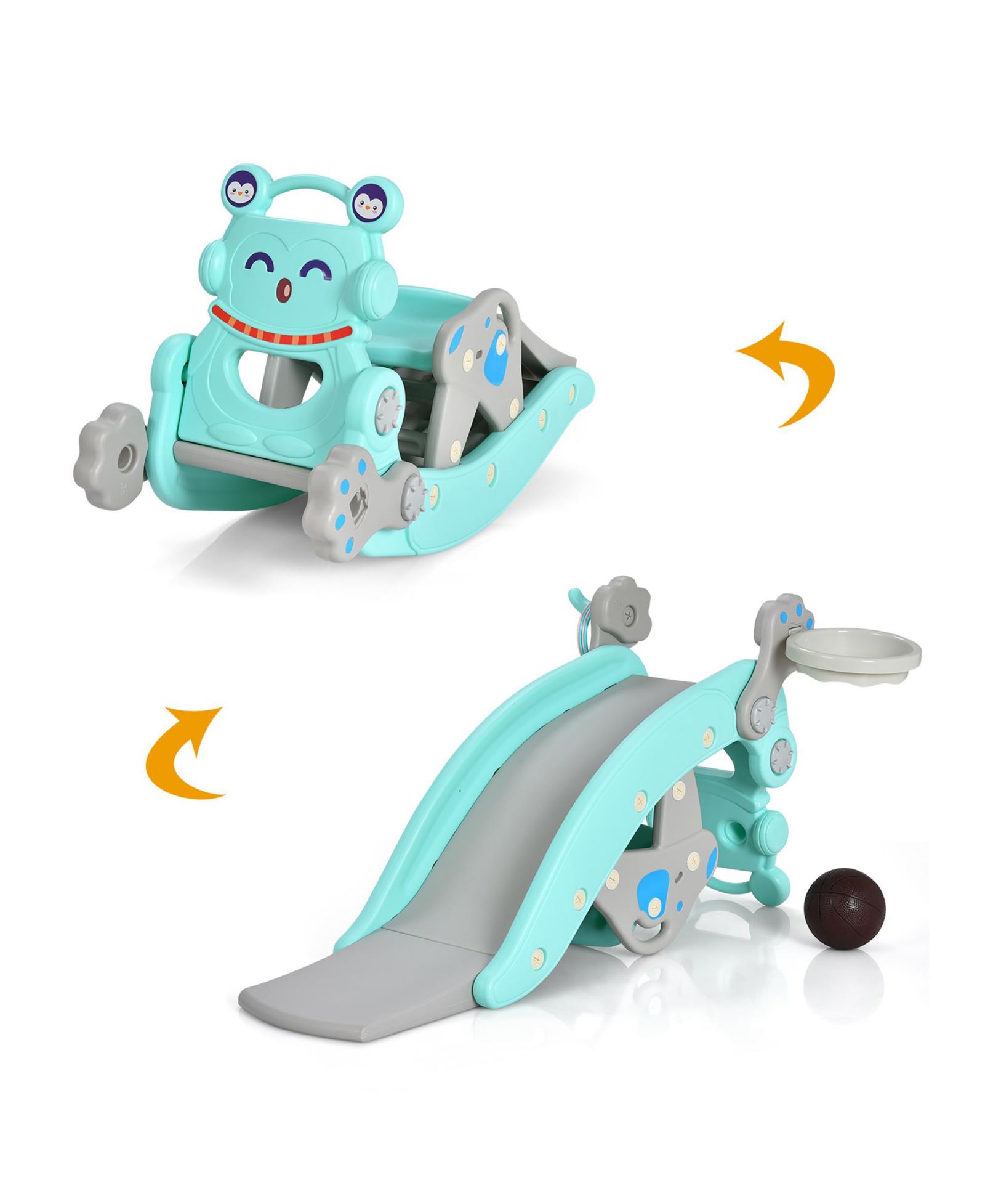 Игровой набор Rocking Horse Slide Set с баскетбольным кольцом для малышей