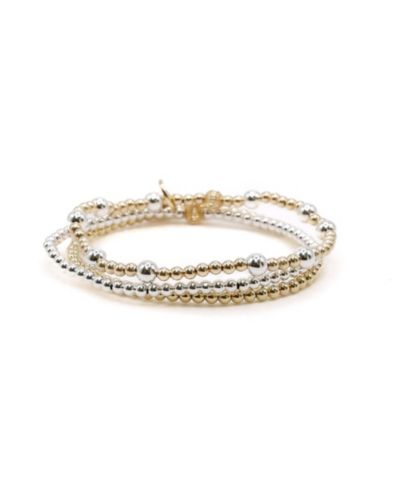 Filled Ball and Sterling Bracelet Stack
