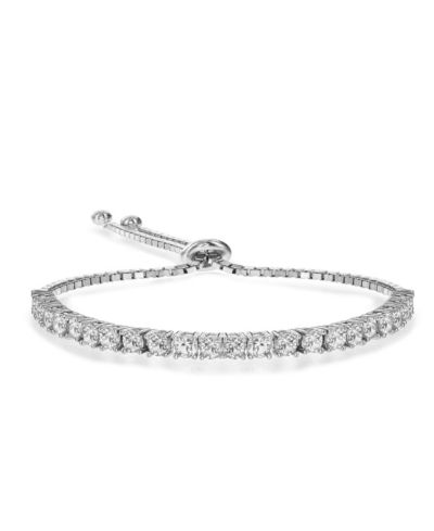 Rachel Glauber Delicate Cubic Zirconia Bolo Adjustable Tennis Bracelet