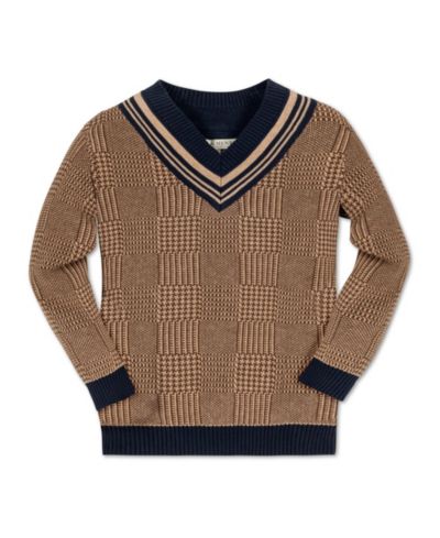 Свитер Hope & Henry для мальчиков Organic Long Sleeve V-Neck Intarsia Cricket