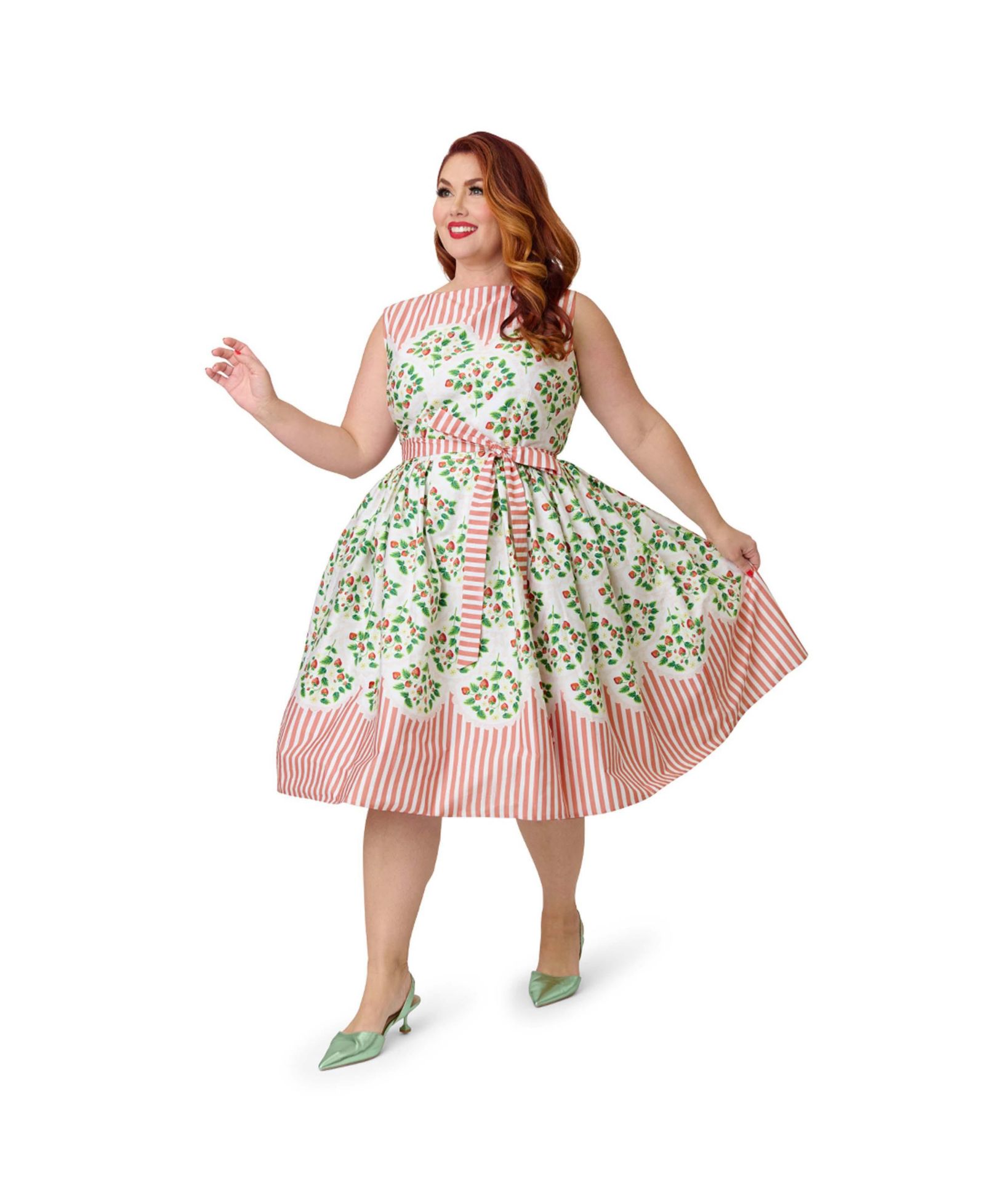 Unique Vintage Plus Size безрукавное платье-трапеция с поясом