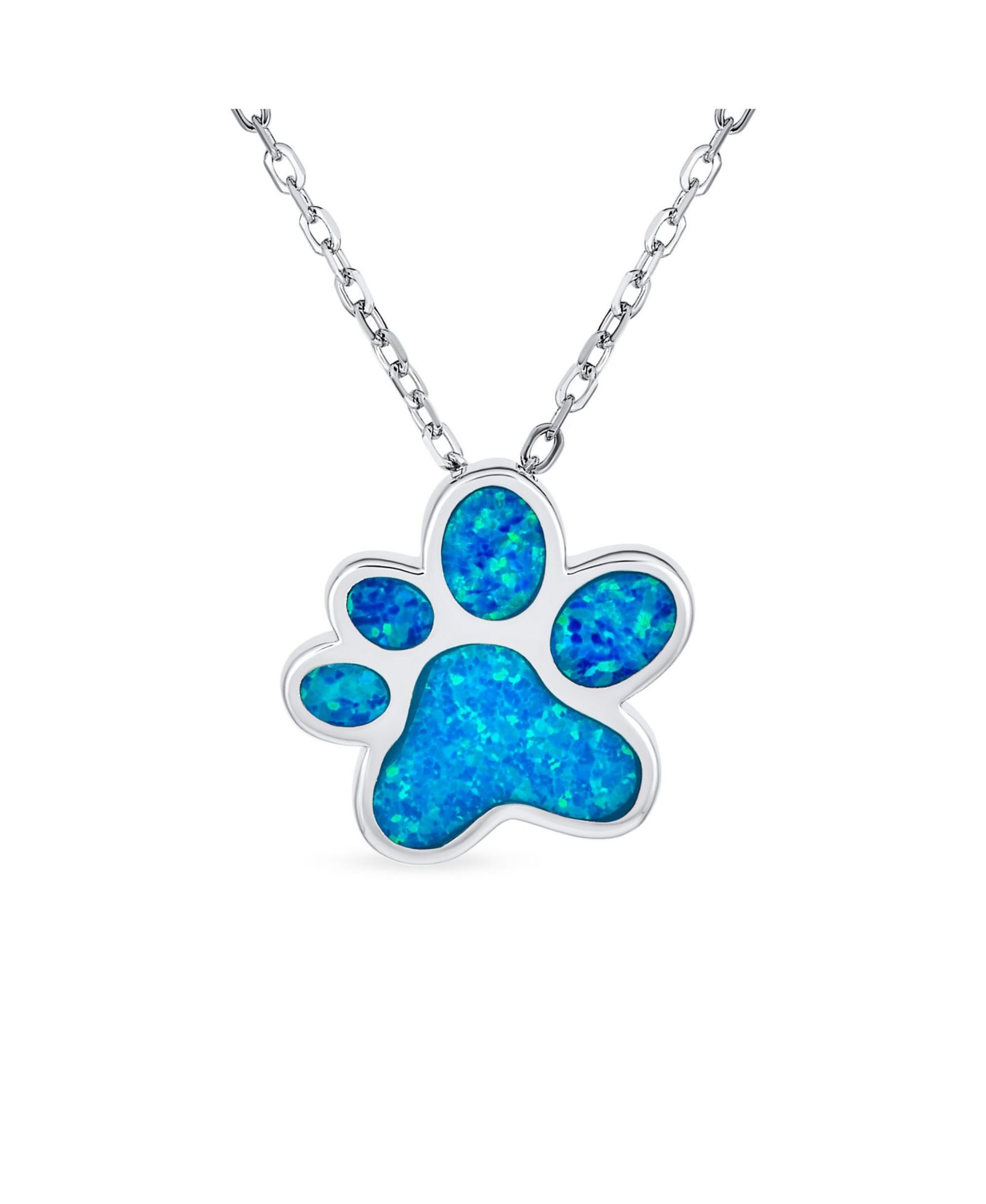 Подвеска Bling Jewelry BFF Best Friend с синим опалом и отпечатком лапы