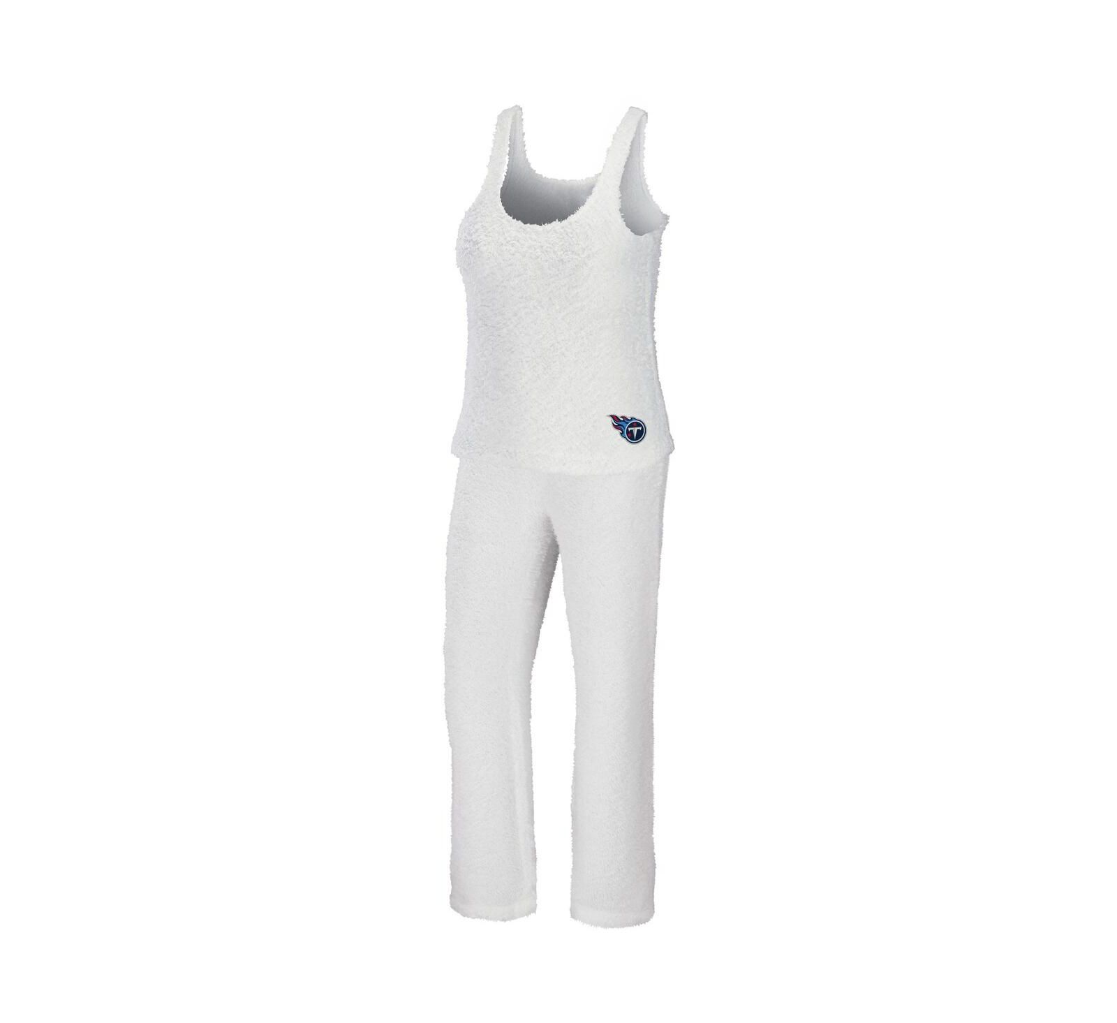 WEAR by Erin Andrews Women's Cream Tennessee Titans Cozy Scoop Neck Tank Top & Pants Sleep Set