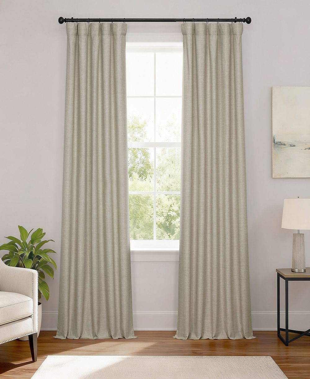 Half Price Drapes Performance Linen Hotel Blackout Curtain