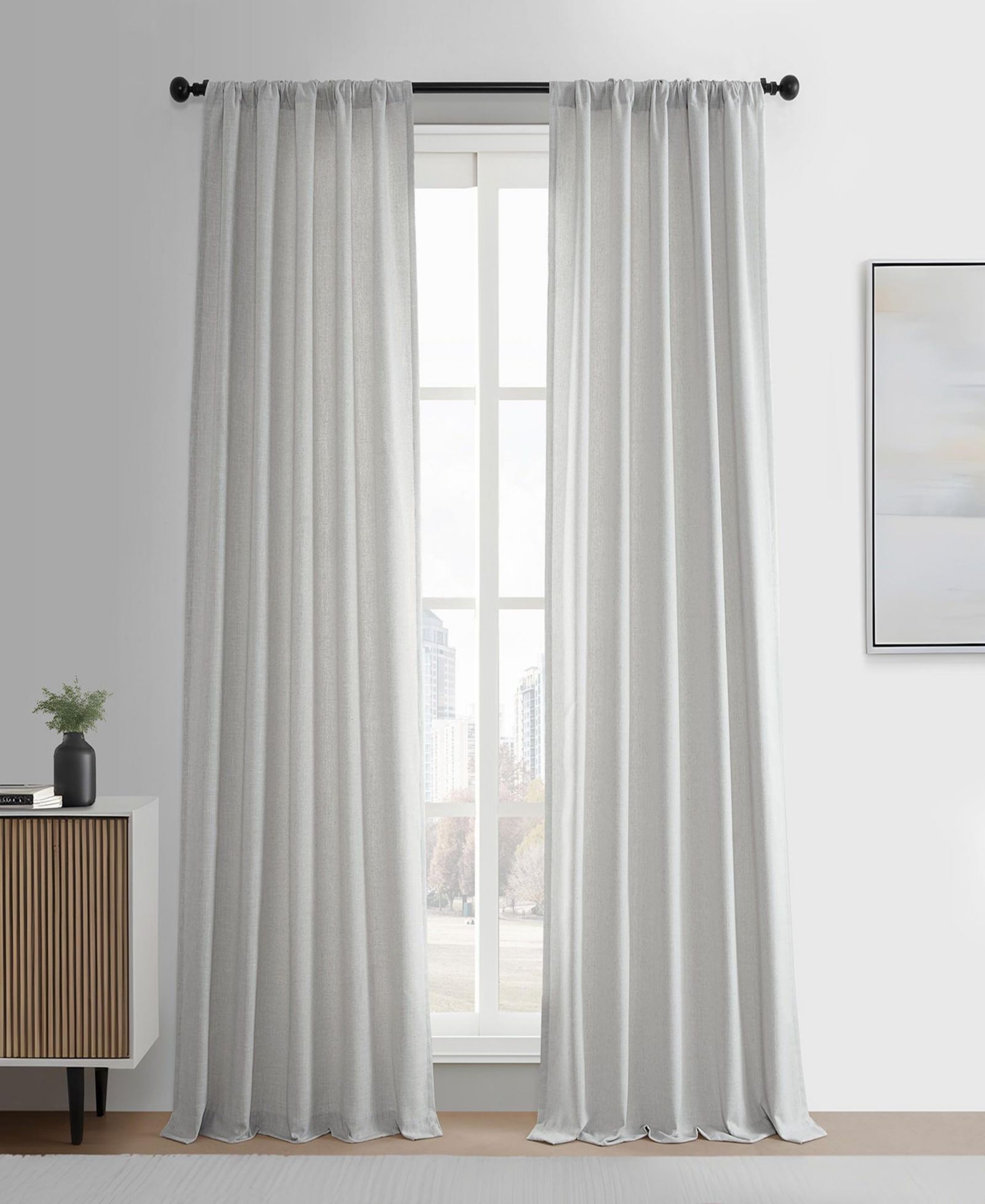 Half Price Drapes шторы из искусственного льна, пара панелей Light Filtering