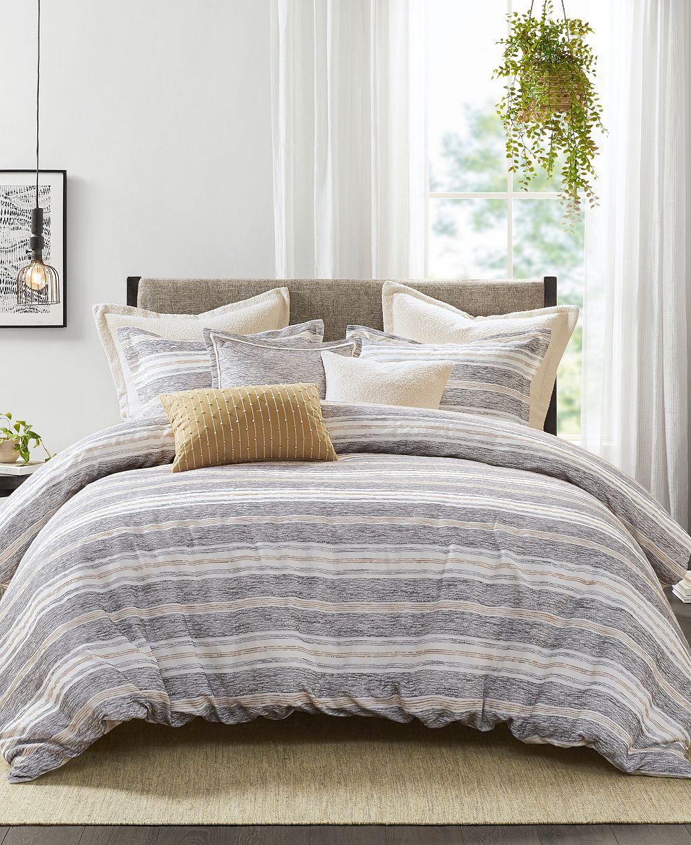 Madison Park Signature Oasis Oversized Chenille Jacquard Striped 8-Pc. Comforter Set, Full/Queen