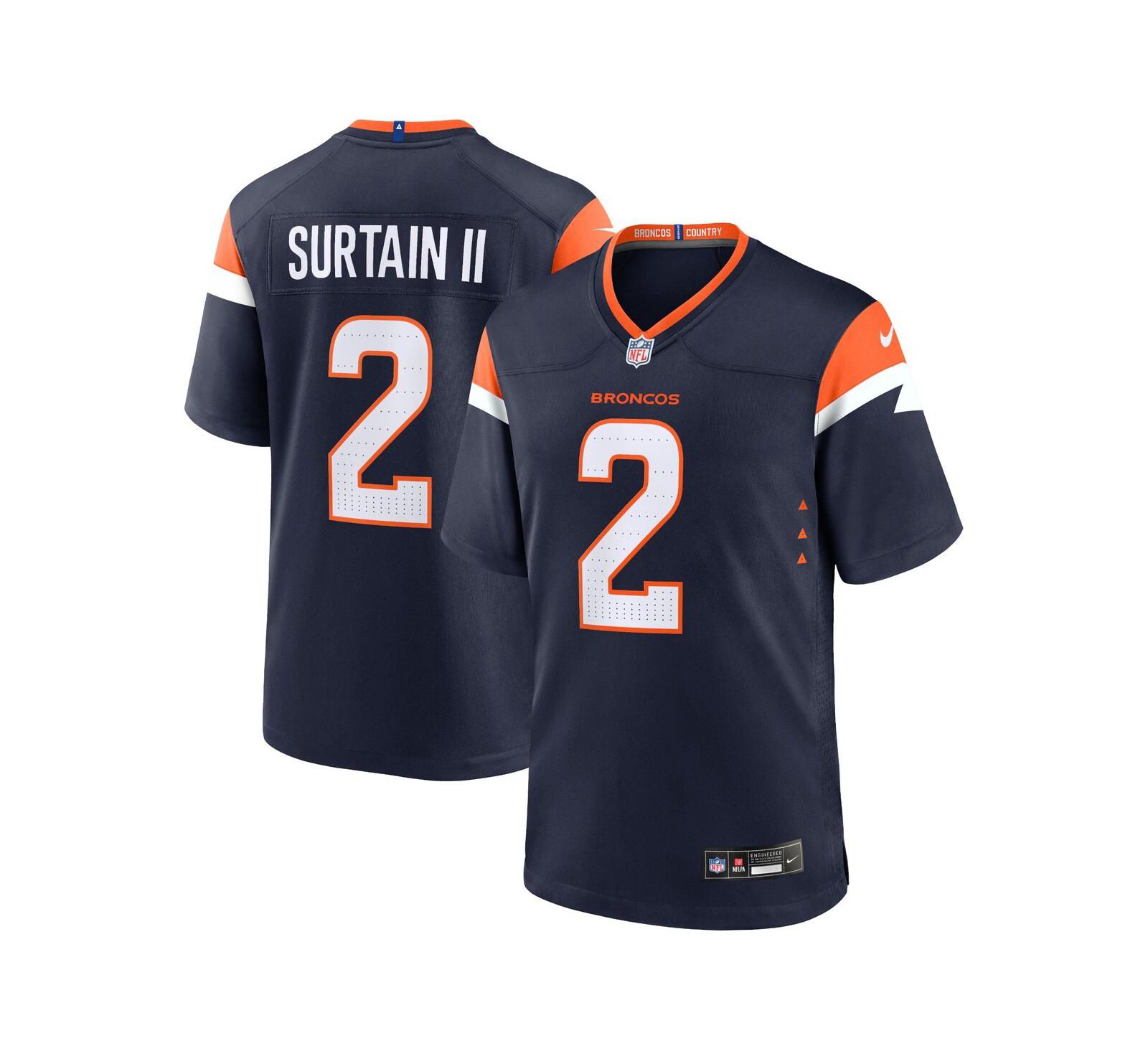 Мужская джерси Nike Patrick Surtain II Navy Denver Broncos Mile High Collection Alternate Game
