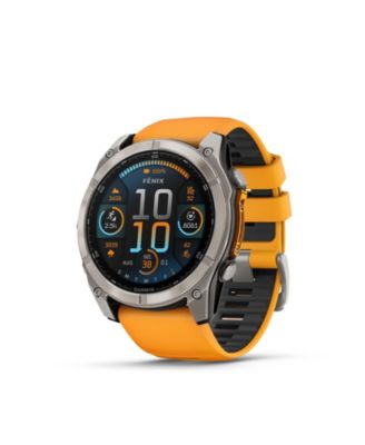 Смарт-часы Garmin fenix 8 51mm, AMOLED, Ultimate Outdoor GPS, сапфировое стекло, титан Bare Graphite, ремешок Spark Orange/Graphite