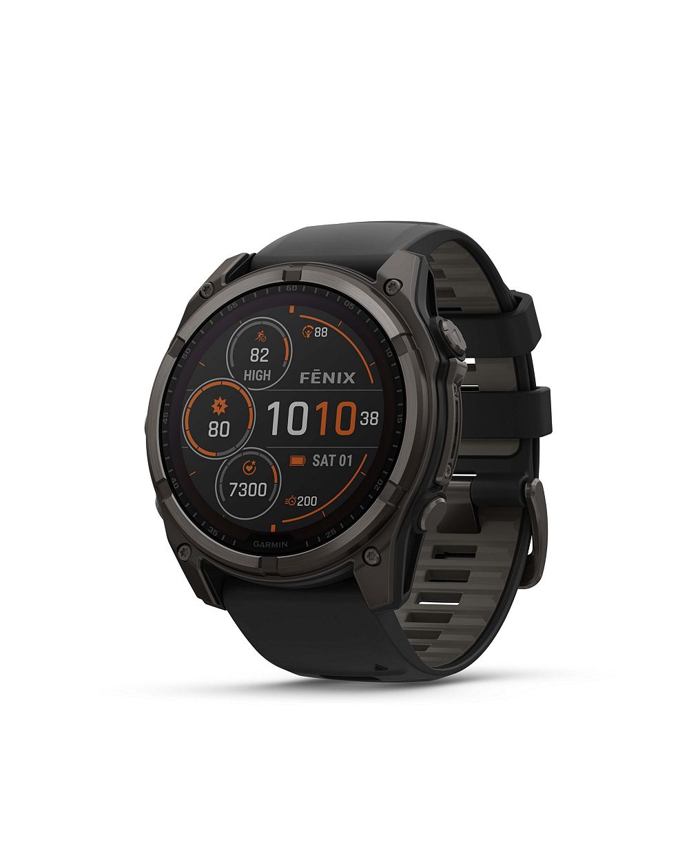 Смарт-часы Garmin fenix 8 51mm, Saphire Solar, Ultimate Outdoor GPS, Carbon Gray Titanium Black, Black/Pebble Gray Band