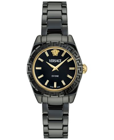 Versace Женский Swiss DV One Mini Black Ceramic Bracelet Watch 28mm