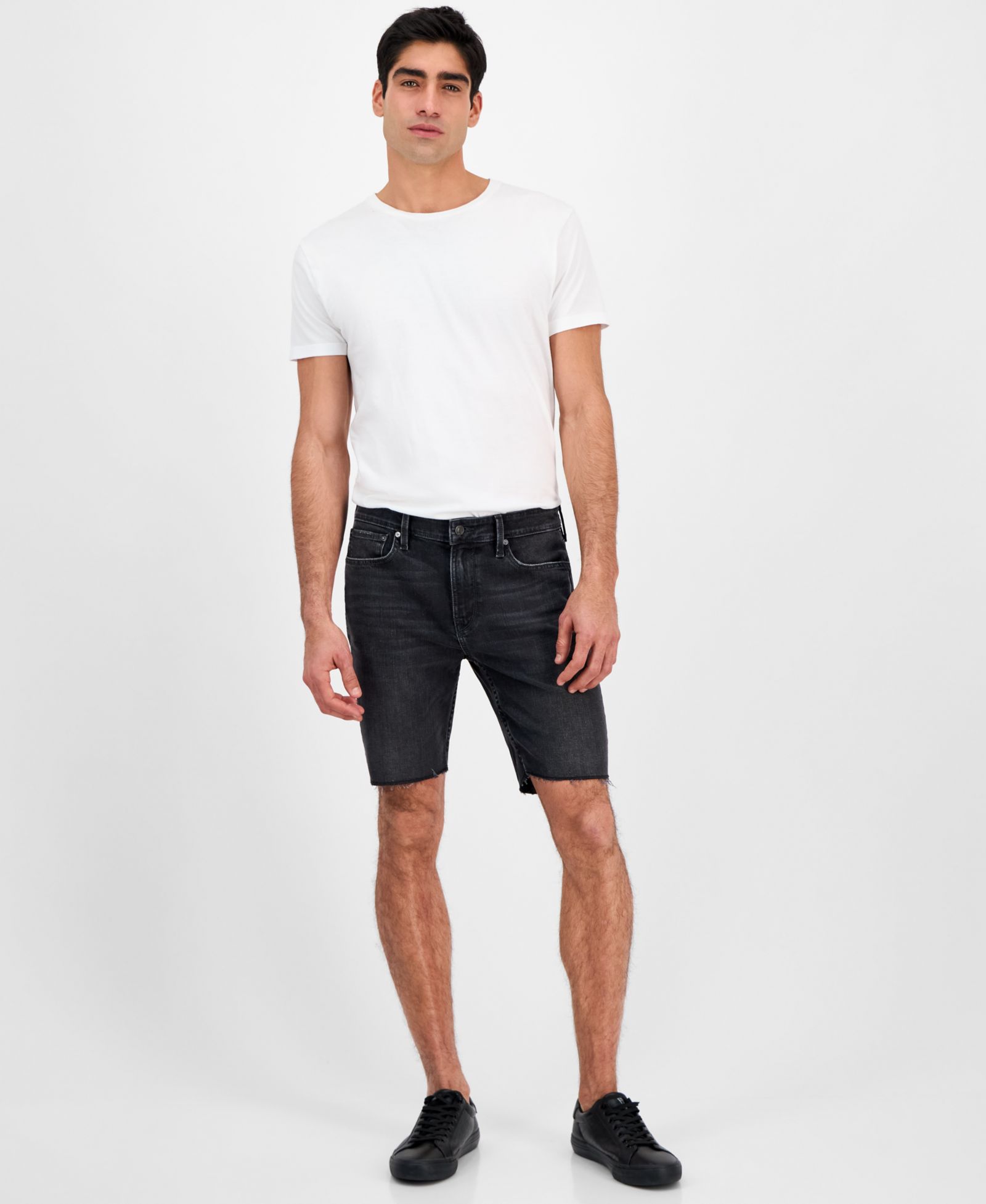 Мужские шорты GUESS Logan Slim Fit Denim Raw Edge 9"
