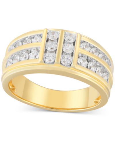 Мужское кольцо Macy's Diamond Multirow Channel-Set in 10k Gold