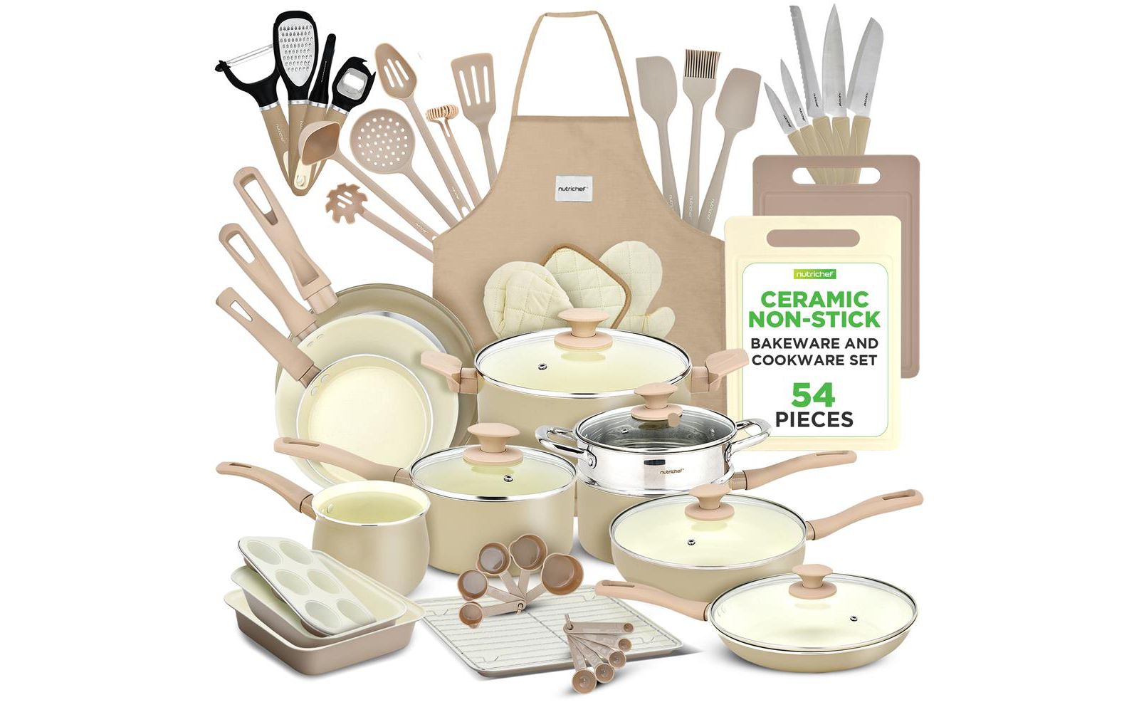 Nutrichef 54-Piece Non-Stick Cookware & Bakeware Set