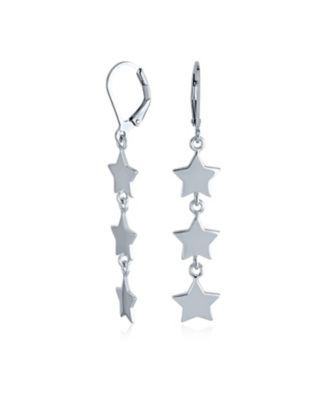 Bling Jewelry Multi Tier Long Celestial Star Dangle Earrings Sterling Silver Lever Back