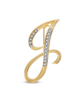 Брошь-значок Bling Jewelry ABC Crystal Letters Initial Gold Plated