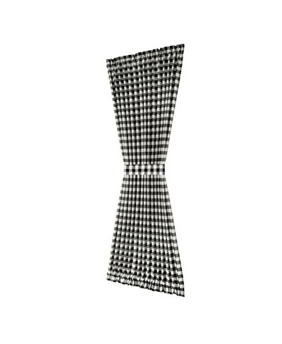 Kate Aurora Plaid Country Farmhouse French Door Curtain Panel with Matching Tieback