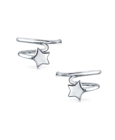 Bling Jewelry Trendy Celestial Star Cartilage Ear Cuffs Earrings .925 Sterling Silver