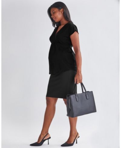 Angel Maternity Maternity Straight Cut Ponte Black Skirt