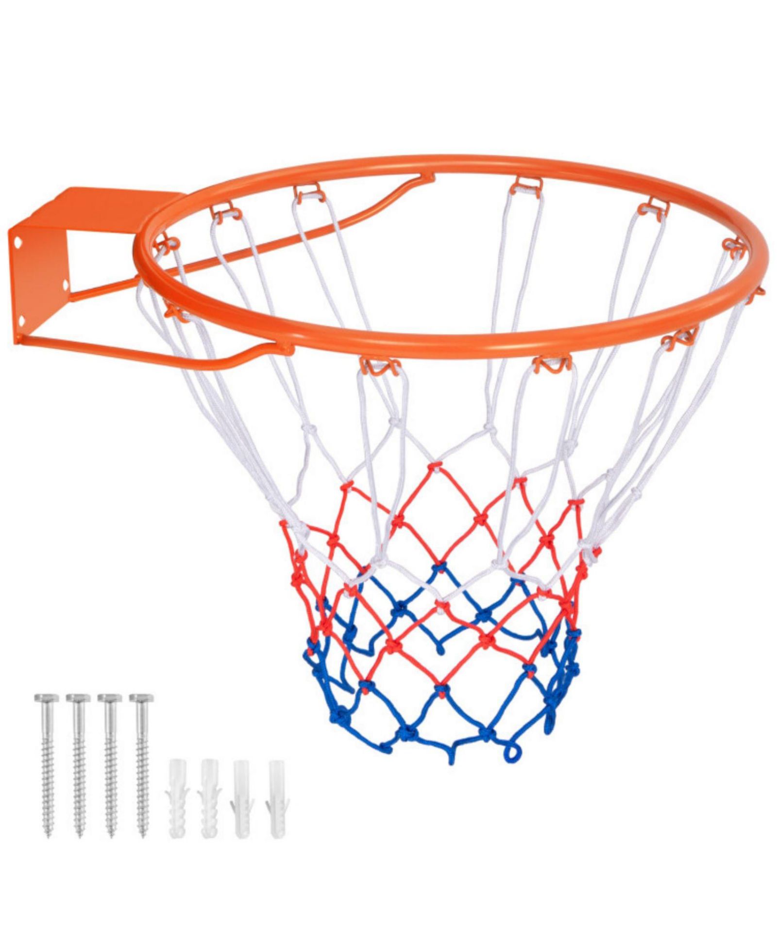 Спортивное кольцо для баскетбола SUGIFT 15 Inch с сеткой и крепежом, оранжевое