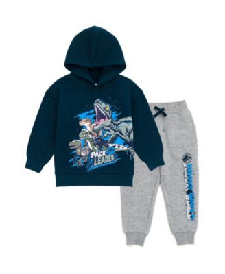 Jurassic Park Toddler Boys 2T-5T Jurassic World Dinosaur T-Rex Fleece Pullover Hoodie and Pants Outfit Set