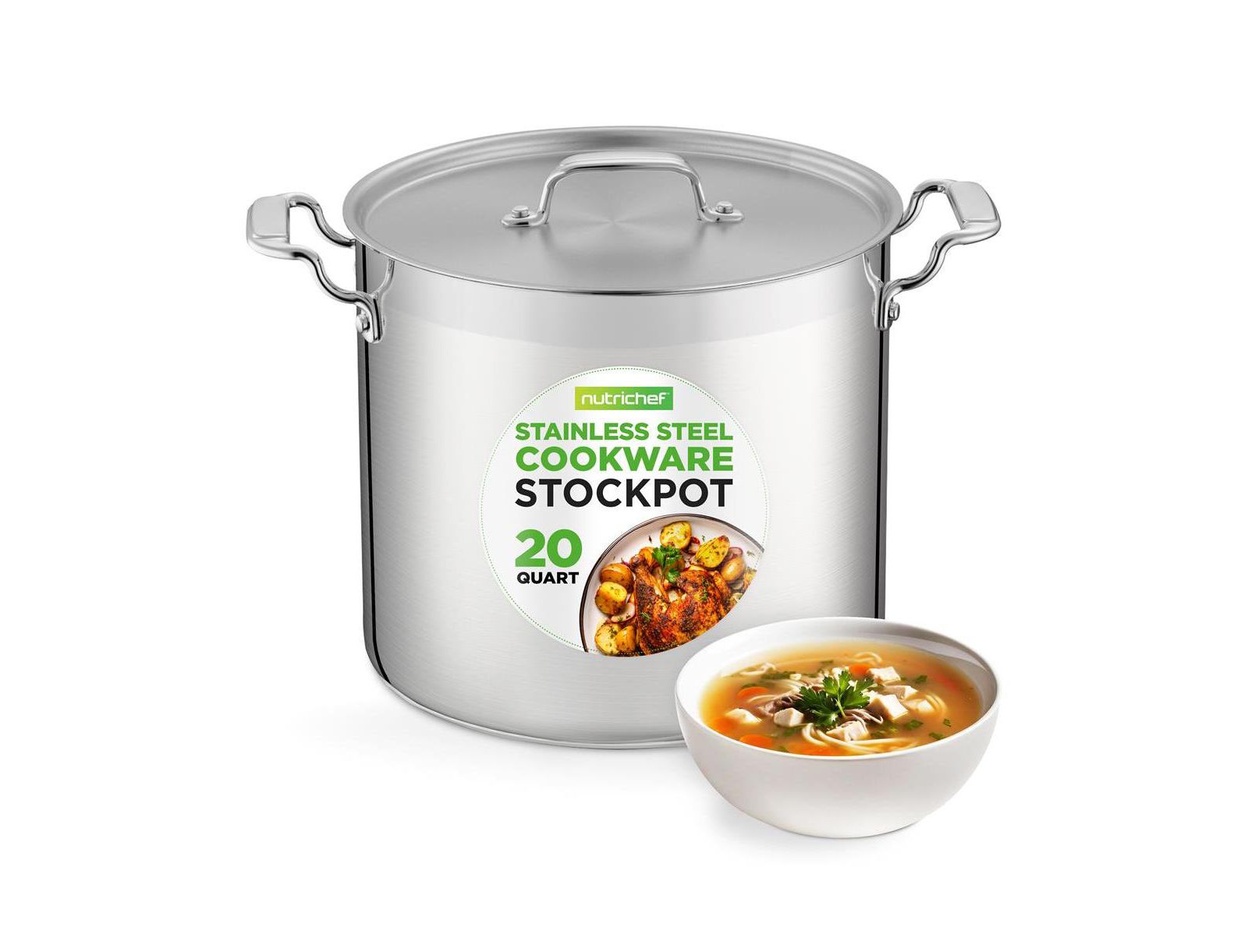 Кастрюля NutriChef Stainless Steel Cookware Stockpot - 20 Quart