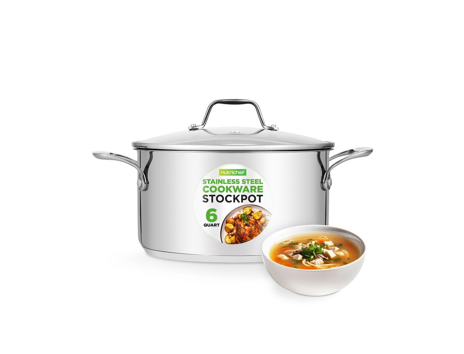 Кастрюля NutriChef Stainless Steel Stockpot 6 Quart