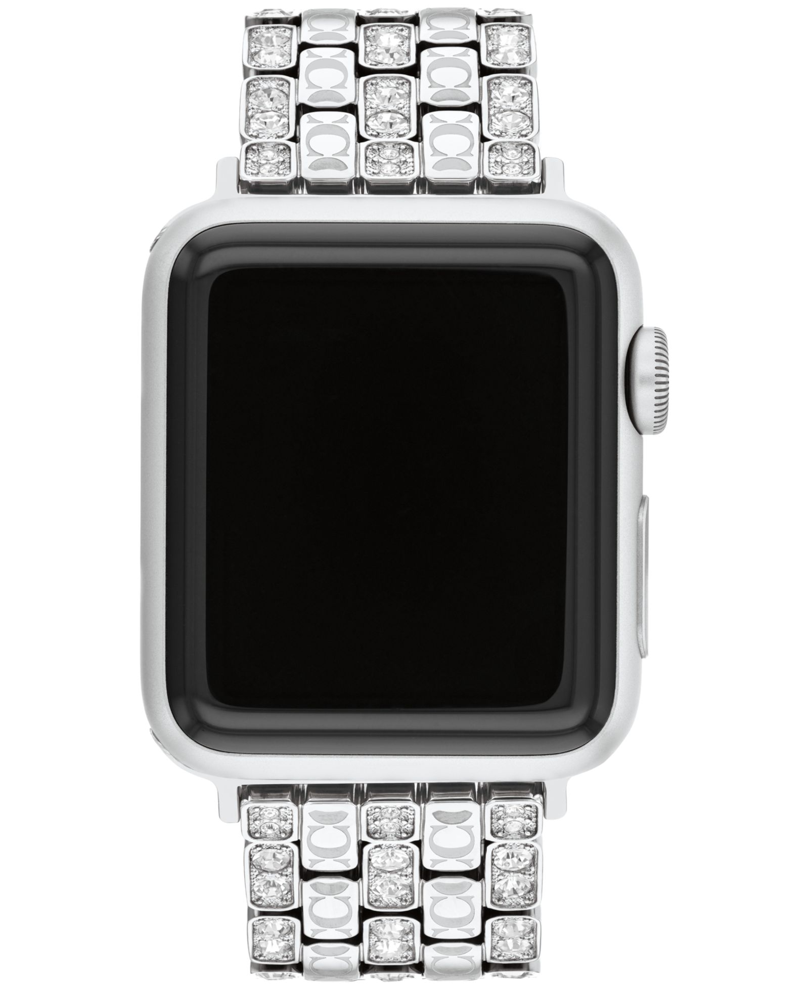 COACH Ремешок для Apple Watch из серебристой нержавеющей стали с кристаллами, 38mm, 40mm, 41mm