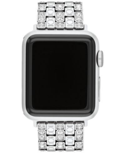 COACH Ремешок для Apple Watch из серебристой нержавеющей стали с кристаллами, 38mm, 40mm, 41mm