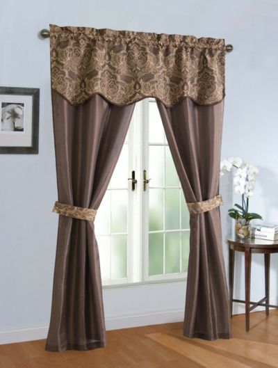 Комплект штор Kate Aurora 5 Piece Sheer Curtain and Valance Set - 52 in. W x 84 in. L, Sage Green
