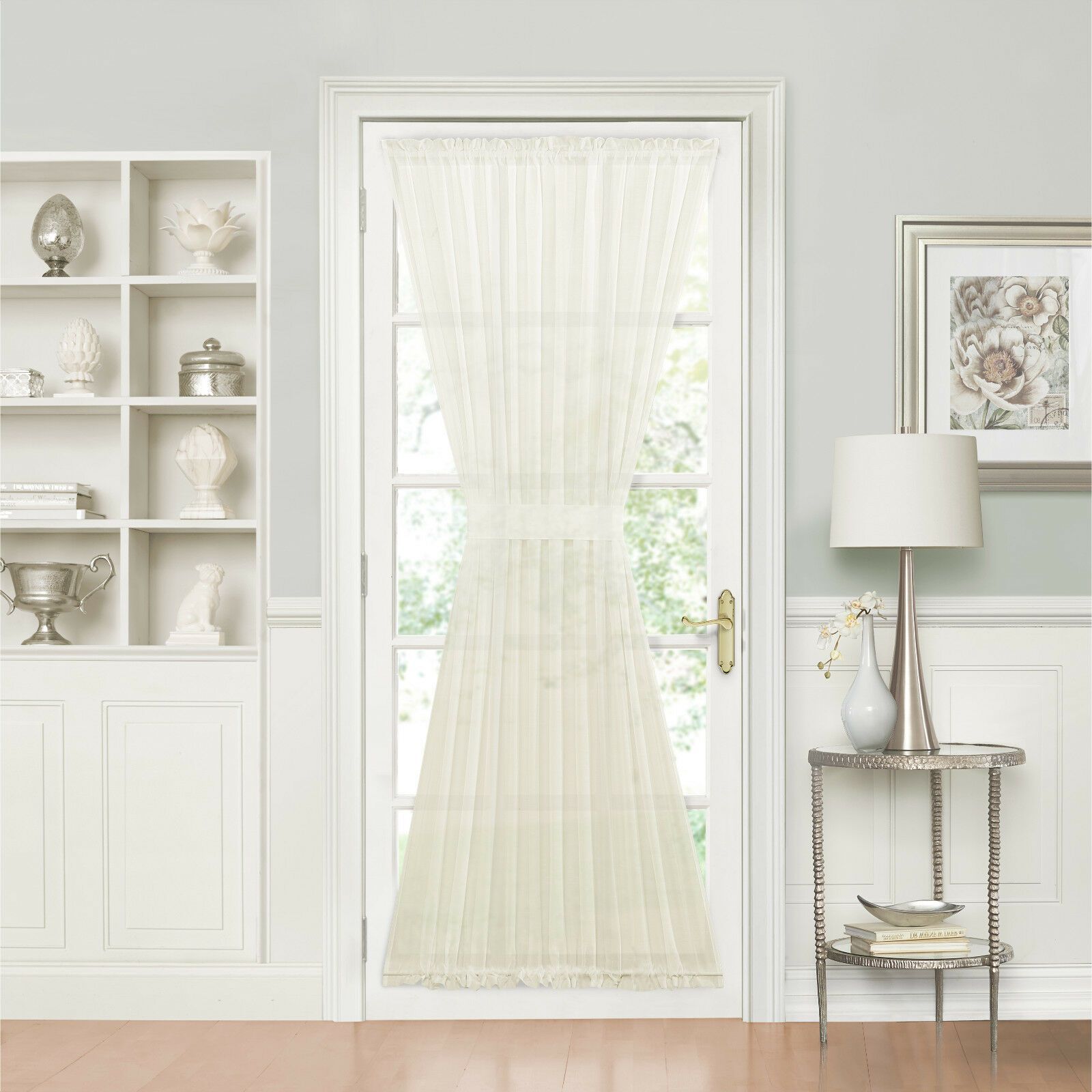 Портьера Kate Aurora Luxurious Batiste Sheer French Door Curtain Panel With Tieback