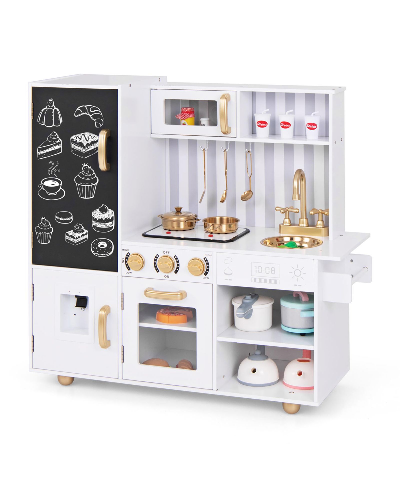 Игровой набор Gymax Play Kitchen с духовкой, раковиной и плитой