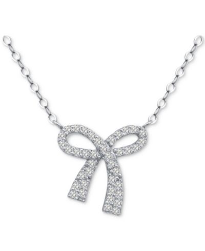 Подвеска Giani Bernini с кулоном-бабочкой из фианитов, 18" + 2"