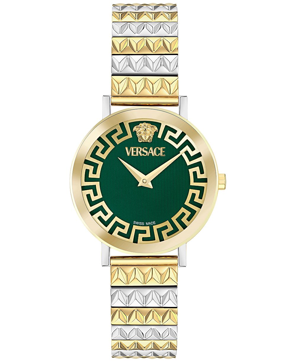 Женские часы Versace Swiss Daedalus двухцветные из нержавеющей стали 35mm