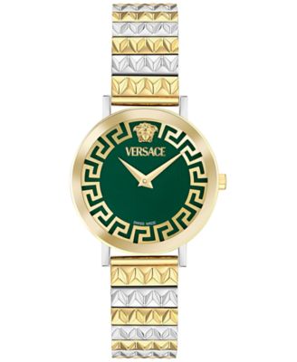 Женские часы Versace Swiss Daedalus двухцветные из нержавеющей стали 35mm