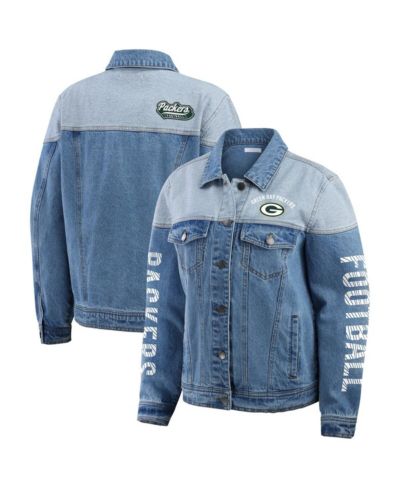 WEAR by Erin Andrews Женский джинсовый жакет Green Bay Packers Full-Button