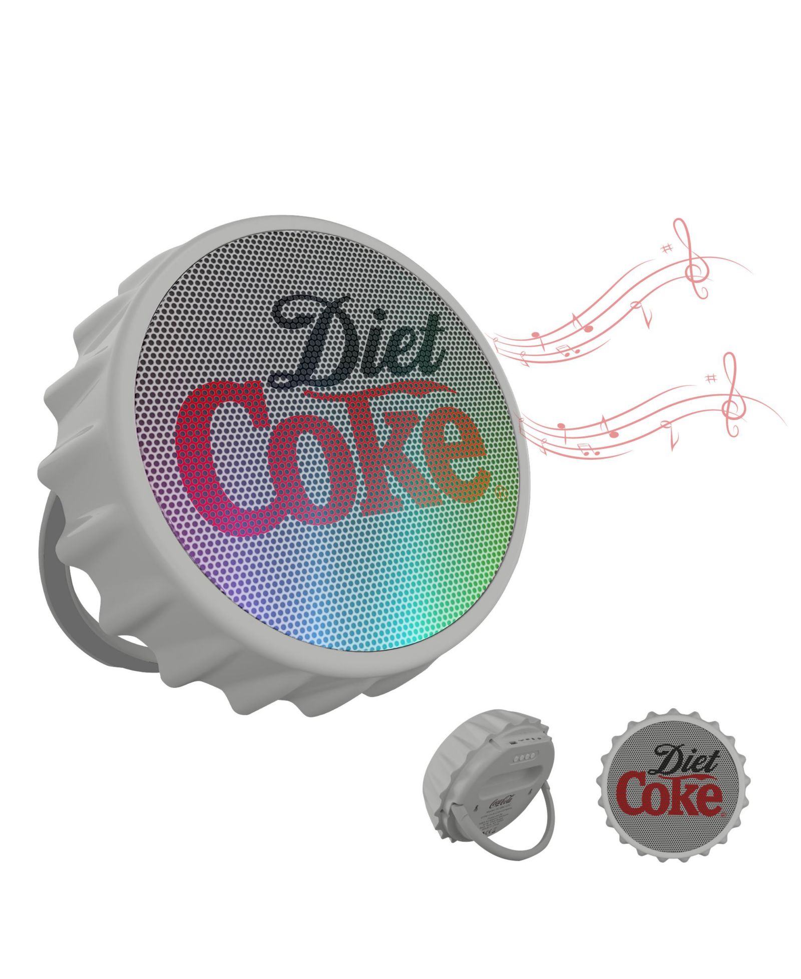 Diet Coke Bottle Cap Shaped Bluetooth Color-Changing LED Lights Speaker