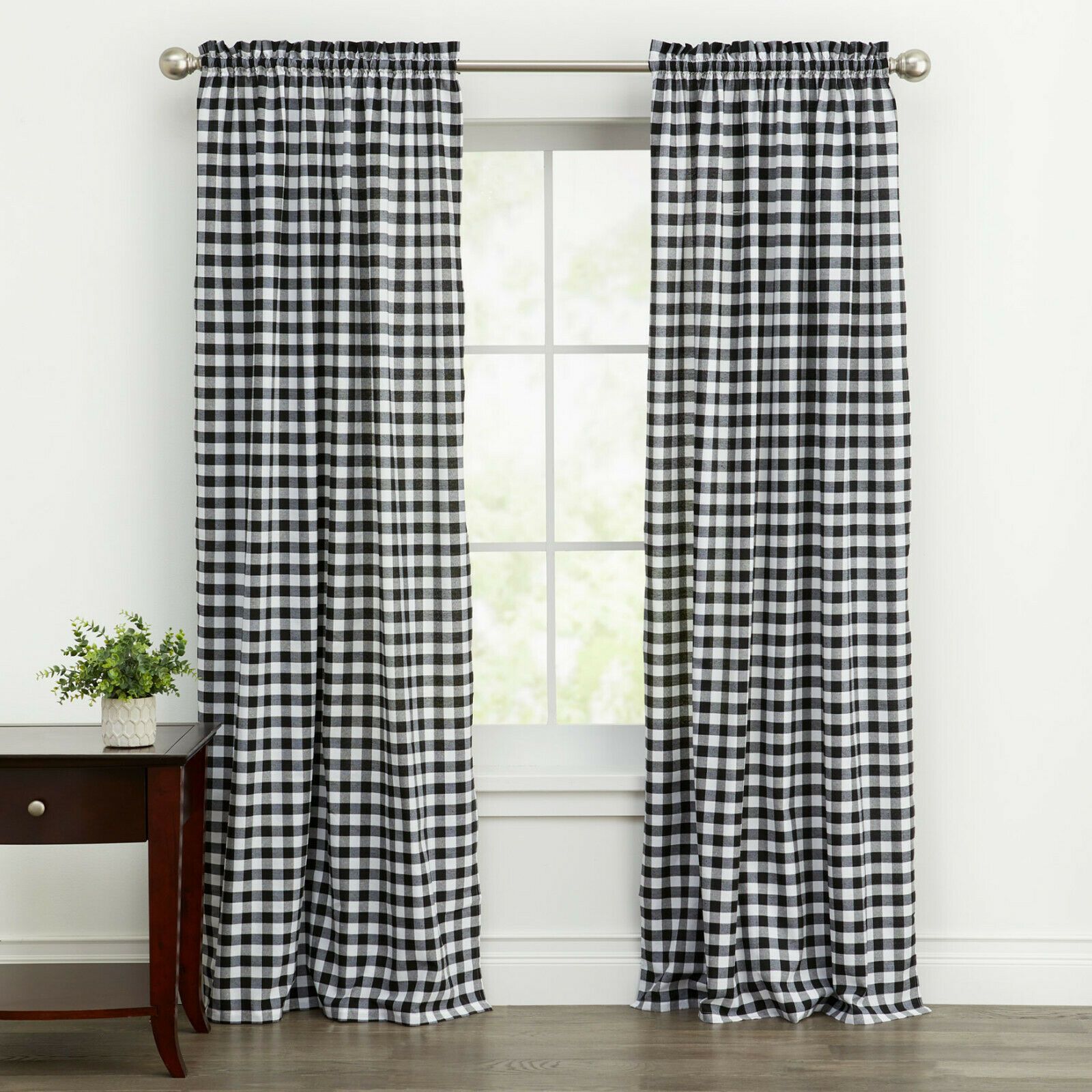 Штора однослойная Kate Aurora Country Farmhouse Buffalo Check Plaid Gingham