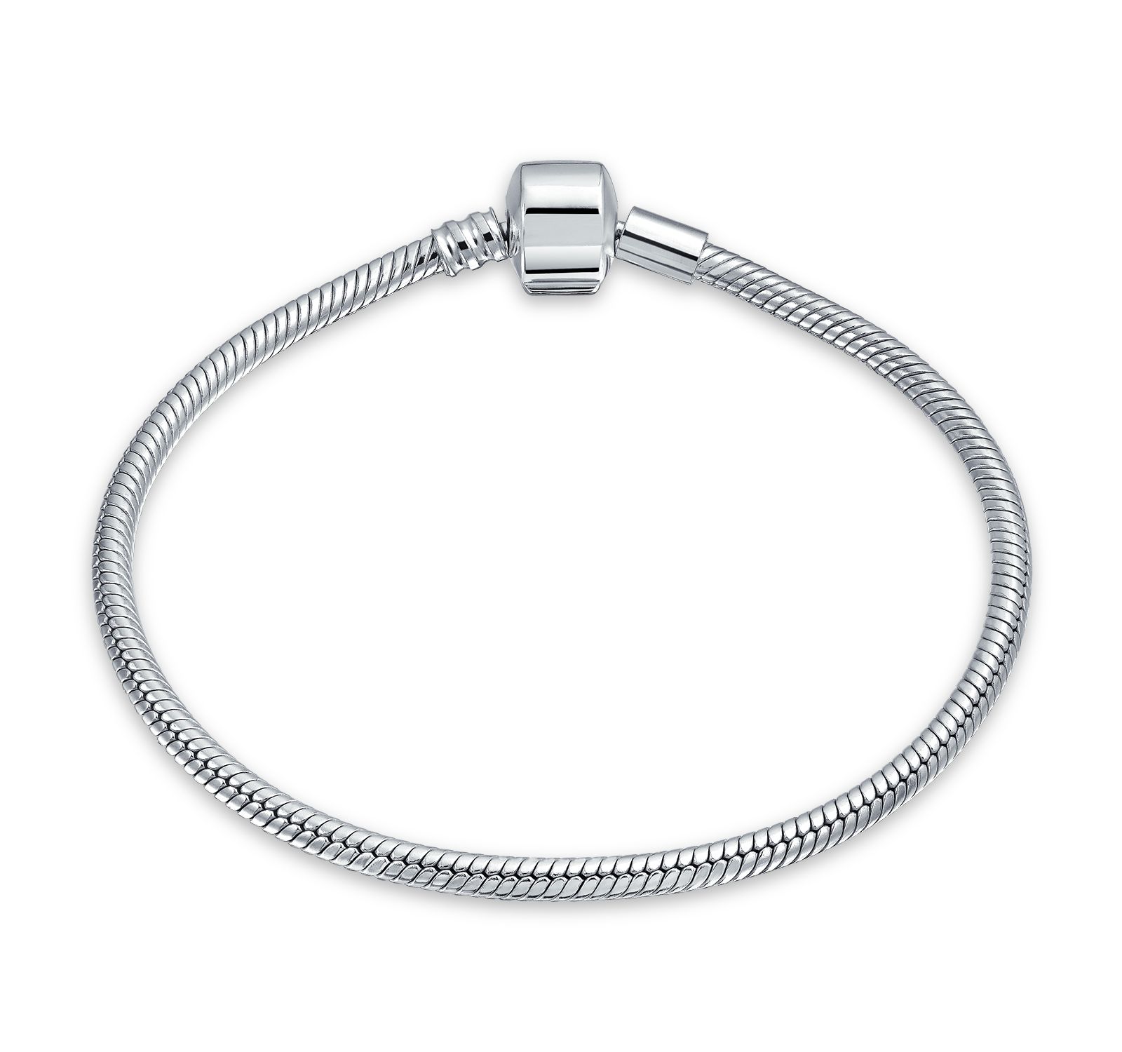 Браслет Bling Jewelry Snake Chain.925 Sterling Silver Fits European Charm Bracelet 8 Inch