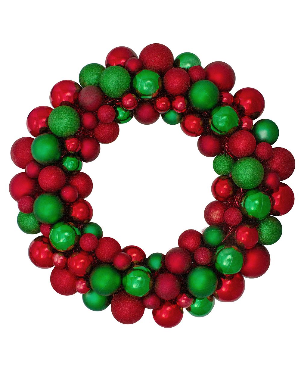 Northlight 3 - Finish Shatterproof Ball Christmas Wreath - 24 - Inch Unlit