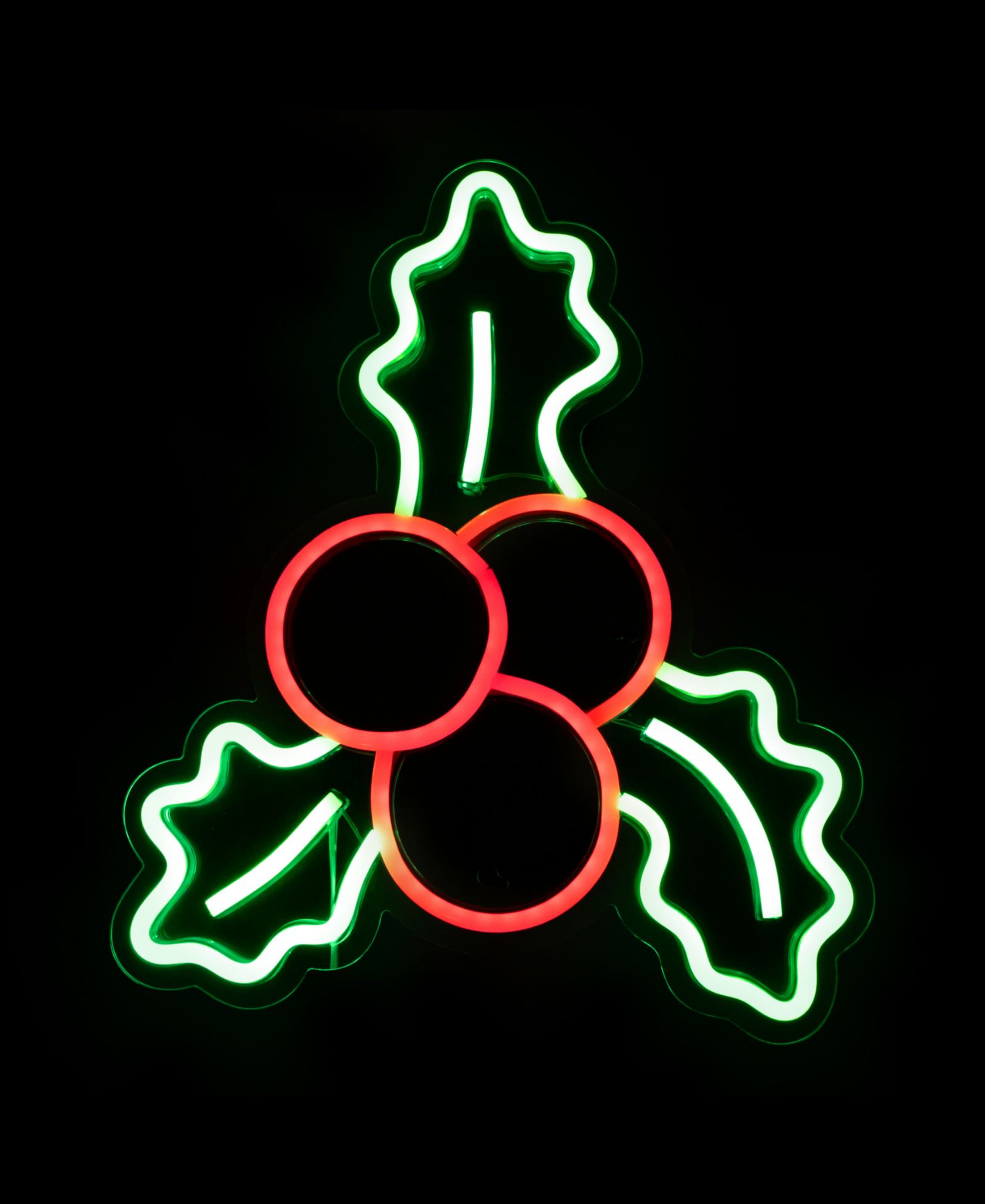 Northlight 12" LED Lighted Neon Style Holly Berries Christmas Window Silhouette