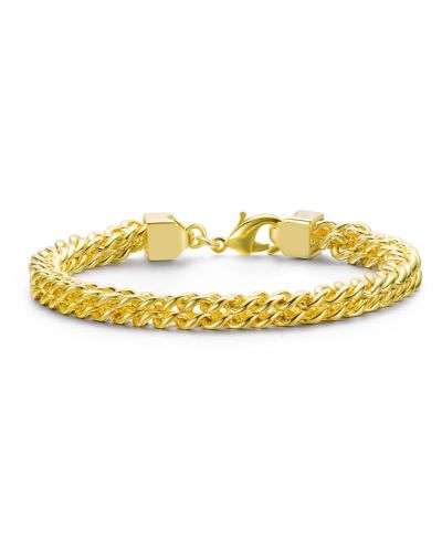 Rachel Glauber Timeless Polish Finish Chunky Mesh Link Chain Bracelet