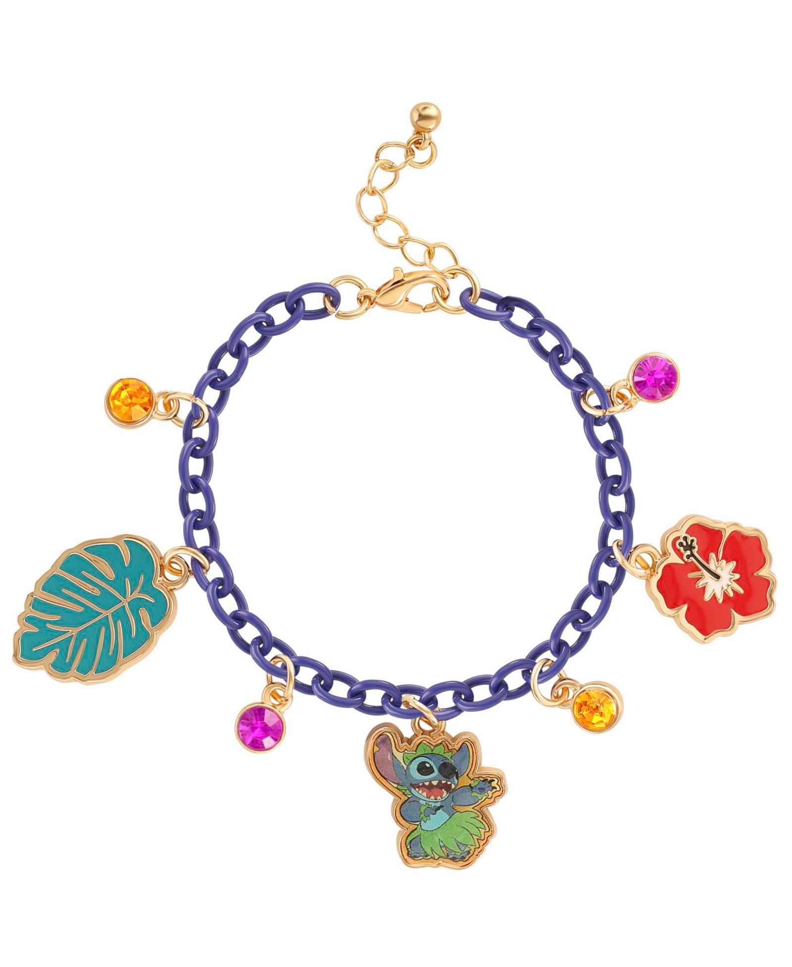Disney Lilo & Stitch Purple Chain Charm Bracelet
