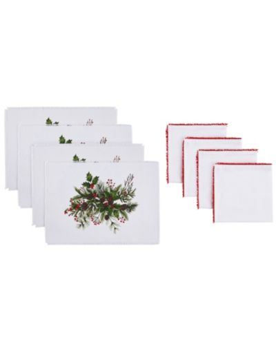 Набор салфеток и подстановочных матов Avanti Pine Ivy Polyester 8 Piece