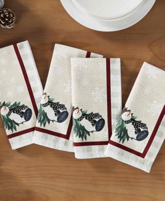 Набор из 4 салфеток Avanti Country Snowman Polyester, 18" x 18"