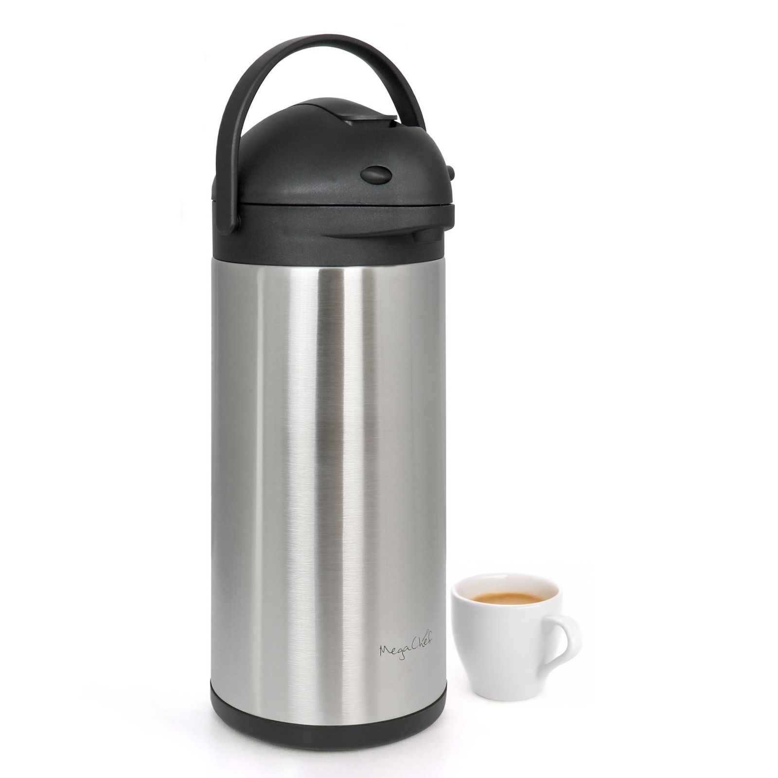 MegaChef 5 Quart Stainless Steel Vacuum Body Pump Cap Air Pot