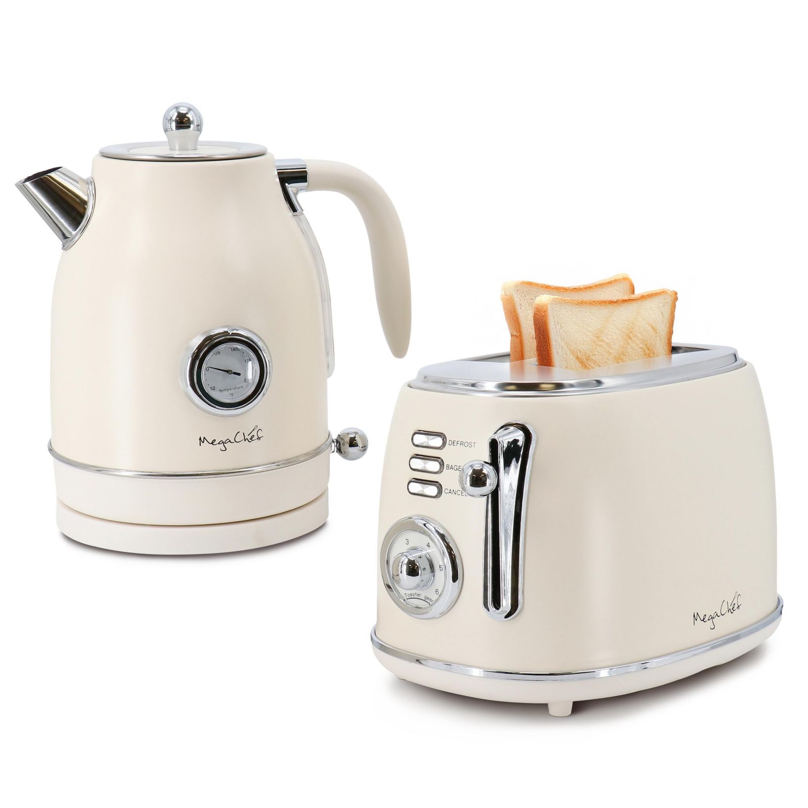 MegaChef 1.7 Quart Electric Tea Kettle and 2 Slice Toaster Combo