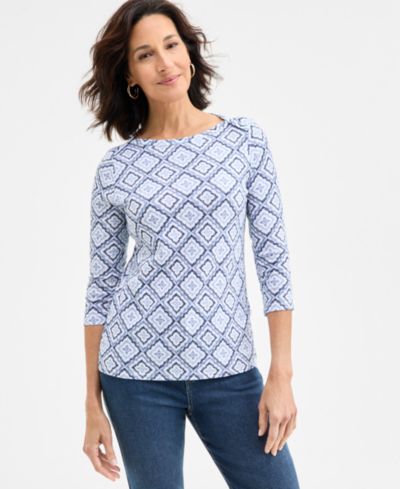 Style & Co Женский трикотажный топ из хлопка Pima, Petite